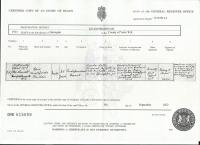 Eric Woodforde-Finden's Death Certificate - click for full size image