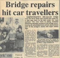 1983.01.07 - Bridge repairs hit car travellers, PB & NH, Page 1 - click for full size image