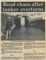 1984.01.20 - Road chaos after tanker overturns, PB & NH, Page 1 - click for full size image
