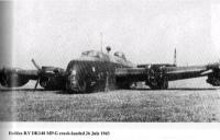 The Damaged Aircraft DK148, following the Emergency landing on its return from Essen - click for full size image The Damaged Aircraft DK148, following the Emergency landing on its return from Essen - click for full size image