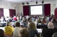 Conference (making use of our rear projection screen) - click for full size image Conference (making use of our rear projection screen) - click for full size image