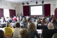 Conference (making use of our rear projection screen) - click for full size image