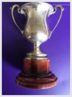 Inscription reads:-  Hgte& District Amateur Cricket  League  2nd Div Bowling Prize GF Grimshaw 1933 - click for full size image