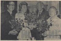 The Harrogate Herald 2nd September 1977 - Presentation of rosebowls to three retiring John Smith’s licensees. - click for full size image