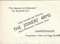 Joiners Arms Business Card - click for full size image Joiners Arms Business Card - click for full size image