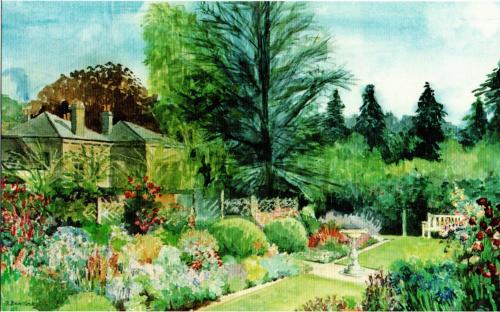 a Painting of the rear garden at Thimbleby House (by Susan Dugdale)