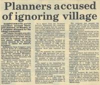 1987.12.18 - Planners accused of ignoring village, PB & NH, Page 1 - click for full size image