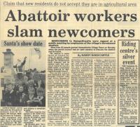 1988.07.15 - Abattoir workers slam newcomers, PB & NH, Page 1 - click for full size image