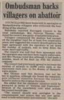 1988.09.30 - Ombudsman backs villagers on abattoir, PB & NH - click for full size image