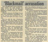 1988.07.22 - 'Blackmail' accusation, PB & NH, Page 1 - click for full size image