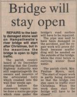 1982.12.07 - Bridge will stay open, PB & NH, Page 1 - click for full size image
