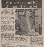 1989.10.27 - Warm welcome for Methodist Minister, PB & NH, Page 1 - click for full size image 1989.10.27 - Warm welcome for Methodist Minister, PB & NH, Page 1 - click for full size image
