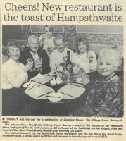 1989.11.03 - Cheers. New reasturant is the toast of Hampsthwaite, PB & NH, Page 1 - click for full size image 1989.11.03 - Cheers. New reasturant is the toast of Hampsthwaite, PB & NH, Page 1 - click for full size image