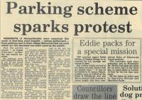 1986.11.15 - Parking scheme sparks protest, PB & NH, Page 1 - click for full size image