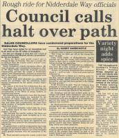 1984.12.21 - Council calls halt over path, PB & NH, Page 1 - click for full size image