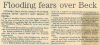 1985.01.18 - Flooding fears over beck, PB & NH, Page 1 - click for full size image