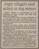 1987.11.13 - Angry villagers seek action on dog owners, PB & NH, Page1 - click for full size image