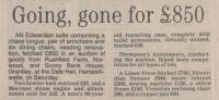 1989.12.08 - Going, gone for £850, PH & NH, Page 1 - click for full size image 1989.12.08 - Going, gone for £850, PH & NH, Page 1 - click for full size image