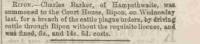 1866.04.21 - Ripon, Breach of the cattle plaque order - Charles Barker, YG, Page 9 - click for full size image