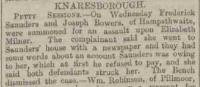 1884.08.28 - Knaresborough Petty Sessions - Assault, YG, Page 3 - click for full size image 1884.08.28 - Knaresborough Petty Sessions - Assault, YG, Page 3 - click for full size image