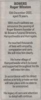 2022.12.22 - Roger Bowers Obituary, NH, Page 34 - click for full size image 2022.12.22 - Roger Bowers Obituary, NH, Page 34 - click for full size image