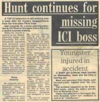 1983.12.09 - Hunt continues for missing ICI boss, HA, Page 1 - click for full size image