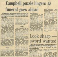 1984.03.02 - Campbell puzzle lingers as funeral goes ahead, PB & NH, Page 1 - click for full size image