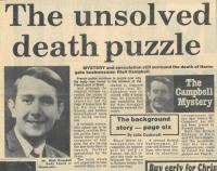 1984.12.16 - The unsolved death puzzle, HA, Page 1 - click for full size image