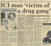 1985.06.21 - ICI man 'victim of a drug gang', PB & NH, Page 1 - click for full size image 1985.06.21 - ICI man 'victim of a drug gang', PB & NH, Page 1 - click for full size image