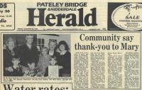 1988.01.29 - Community say thank-you to Mary, PB & NH, Page 1 - click for full size image