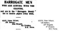 1915.01.20 - Harrogate men who are serving with the colours, HH, Page 4 (with transcript) - click for full size image