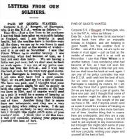 1915.07.28 - Letters from our soldiers - Pair of quoits wanted, HH, Page 4 (with transcript) - click for full size image 1915.07.28 - Letters from our soldiers - Pair of quoits wanted, HH, Page 4 (with transcript) - click for full size image