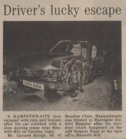 1986.02.21 - Driver's lucky escape, PB & NH, Page 1 - click for full size image 1986.02.21 - Driver's lucky escape, PB & NH, Page 1 - click for full size image