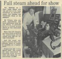 1988.05.20 - Full steam ahead for show, PB & NH, Page 1 - click for full size image 1988.05.20 - Full steam ahead for show, PB & NH, Page 1 - click for full size image