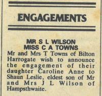 1994.06.17 - Engagement - Mr S L Wilson, Miss C A Towns, PB & NH, Page 2 - click for full size image 1994.06.17 - Engagement - Mr S L Wilson, Miss C A Towns, PB & NH, Page 2 - click for full size image