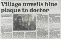 2023.02.09 - Village unveils blue plaque to doctor, NH, Page 12 - click for full size image 2023.02.09 - Village unveils blue plaque to doctor, NH, Page 12 - click for full size image