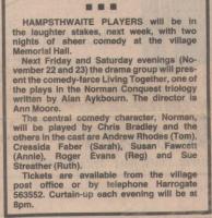 1991.11.15 - Hampsthwaite Players, PB & NH, Page 1 - click for full size image 1991.11.15 - Hampsthwaite Players, PB & NH, Page 1 - click for full size image