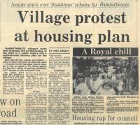 1984.06.01 - Village protest at housing plan, PB & NH, Page 1 - click for full size image
