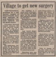 1992.06.12 - Village to get new surgery, PB & NH, Page 1 - click for full size image 1992.06.12 - Village to get new surgery, PB & NH, Page 1 - click for full size image