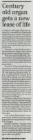 2023.03.09 - Century old organ gets new lease of life, NH, Page 1 - click for full size image 2023.03.09 - Century old organ gets new lease of life, NH, Page 1 - click for full size image
