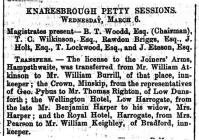 Licence Transfer from W Atkinson to W Burrill 1872 - click for full size image Licence Transfer from W Atkinson to W Burrill 1872 - click for full size image