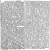 W Atkinson Obituary Knaresborough Post, 28th January 1888 - click for full size image W Atkinson Obituary Knaresborough Post, 28th January 1888 - click for full size image