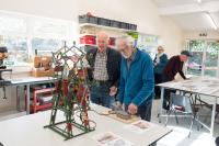 Mervyn's Meccano Ferris Wheel attracts . . . - click for full size image Mervyn's Meccano Ferris Wheel attracts . . . - click for full size image