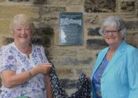 Unveiling of plaque by Jennifer Thompson and Muriel Illingworth - click for full size image