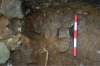 Trench 3 - the pothole - the repair has survived and the surface around it has long gone! - click for full size image Trench 3 - the pothole - the repair has survived and the surface around it has long gone! - click for full size image