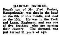 Harold Barker Obituary - click for full size image